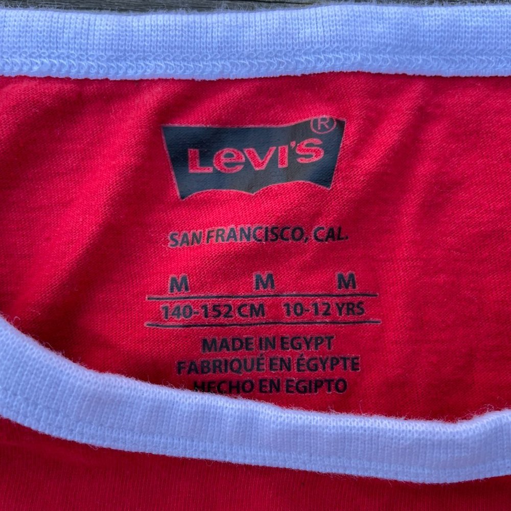 Levis Kids Shirt Red Round Neck Tee Size M (10-12 years ) (140-152cm) - Picture 6 of 8